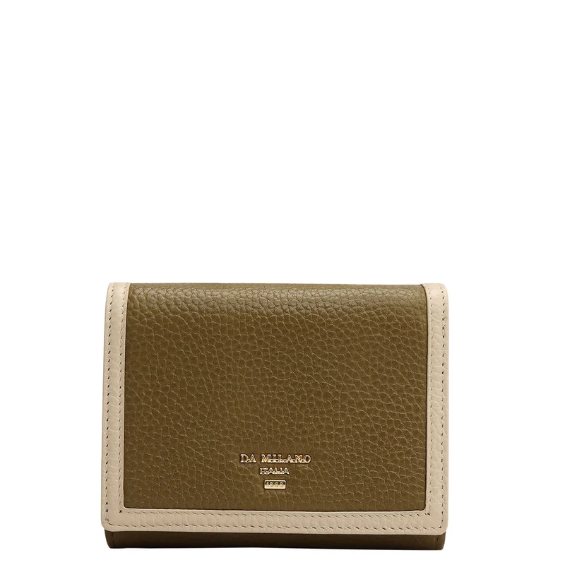 دا ميلانو Wax Leather Ladies Wallet - Lime